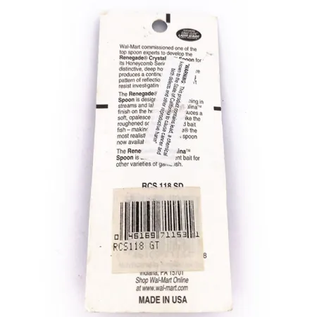 Renegade Crystalina Spoon Lusikka, Golden Fish, 7g, Hunajakenno, #12347