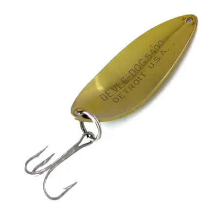 Dardevle Devle Dog 5400 Lusikka, Kulta / Vihreä, 14g, Pirulogo, #10054