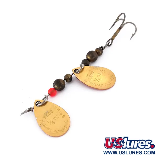 Thomas Double Spinn Lippauistin, Kulta / Punainen, 5g, USA, #10133