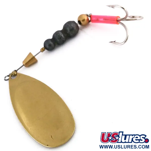 Vintage Mepps Comet 5 Lippa, Messinki, 8cm, Vaaleanpunainen, #10199