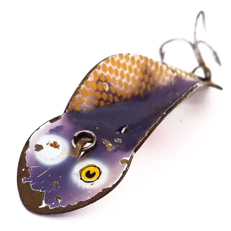 Buck Perry Spoonplug Viehe, Ruskea/Kulta/Punainen, 10g, Vintage, #10200