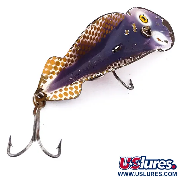 Buck Perry Spoonplug Viehe, Ruskea/Kulta/Punainen, 10g, Vintage, #10200