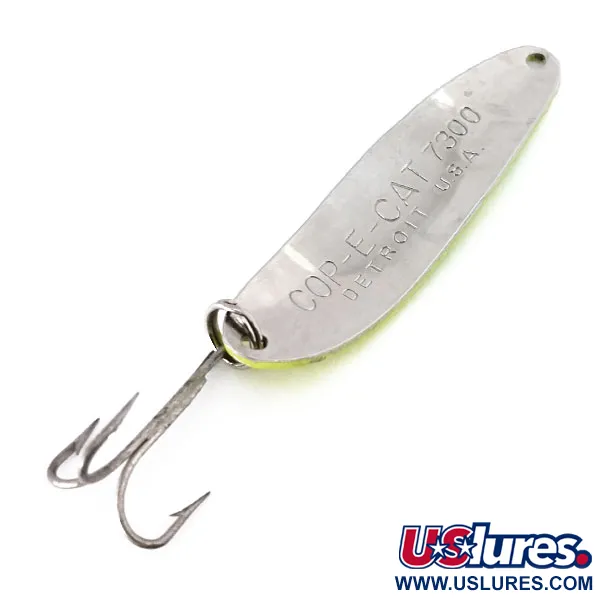 Dardevle Cop-E-Cat 7300 UV Lusikka, Keltainen/Vihreä/Nikkeli, 10g, UV, #10360