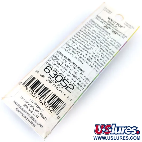 Mack's Lure Wally Pop Uisteluraksi, Purppura/Keltainen, 2g, Smile Blade, #10382