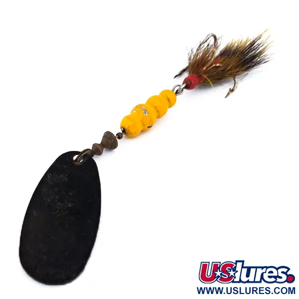 Mepps Black Fury 5 Dressed Lippa, Musta/Keltainen, 14g, Pilkut, #10474