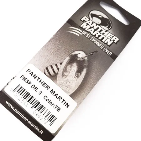 Panther Martin 9 Con Punti Lippa, Musta / Keltainen, 9g, In-line, #10563