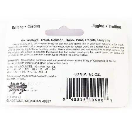 Bay de Noc Swedish pimple 3 Pystyviehe, Kupari, 5.7g, Houkutin, #11112