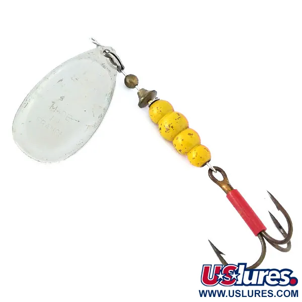 Mepps Aglia 5 Lippa, Hopea, 14g, Vintage-keräilykohde, #11019