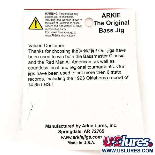 Arkie Lures Weedless Arkie Bass Jig, Musta/Sininen, 7g, Ruohosuoja, #11353