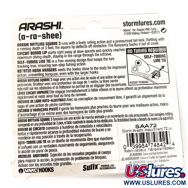 Storm Arashi Rattling Square 3 UV Vaappu, Parrot, 14g, UV, #11664