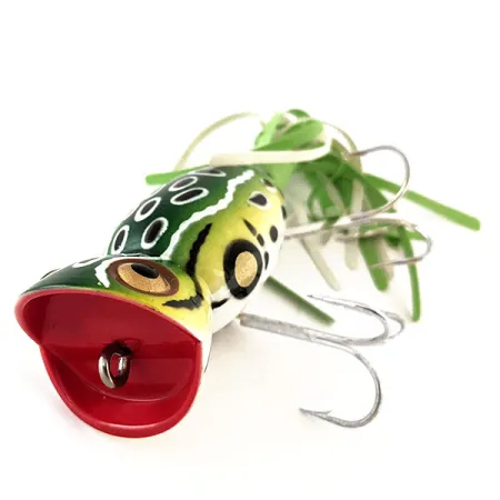 Fred Arbogast Hula Popper Pintauistin, Frog, 14g, Kumihapsut, #11426