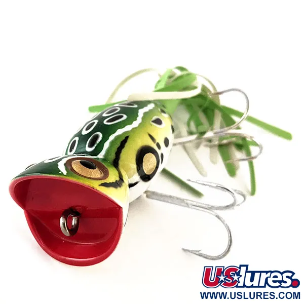 Fred Arbogast Hula Popper Pintauistin, Frog, 14g, Kumihapsut, #11426