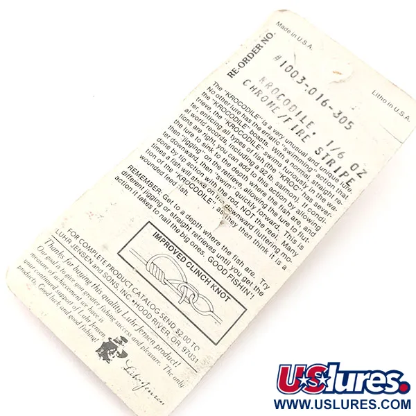 Luhr Jensen Krocodile Lusikka, Nikkeli/Punainen, 4,7g, Fire Stripe, #1003