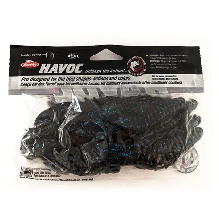 Berkley Havoc Craw Fatty Jigi, Black Blue Fleck, 10cm, #11699
