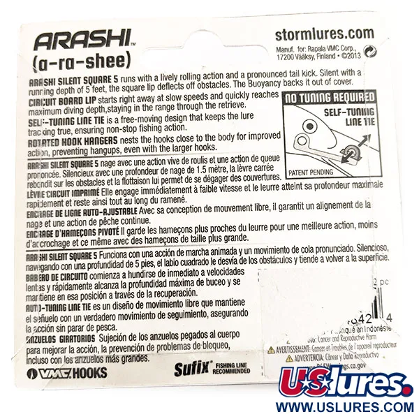 Storm Arashi Silent Square 5 Vaappu, Blue Silver Shad, 18g, #11707