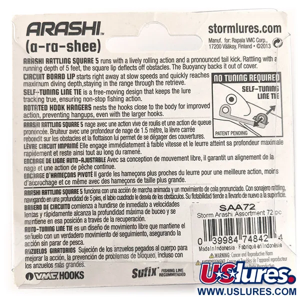 Storm Arashi Rattling Square 5 Vaappu, Rusty Craw, 18g, #11709