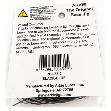 Arkie Lures Weedless Arkie Jig The Original, Musta/Sininen, 7g, #11827