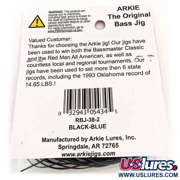 Arkie Lures Weedless Arkie Jig The Original, Musta/Sininen, 7g, #11827