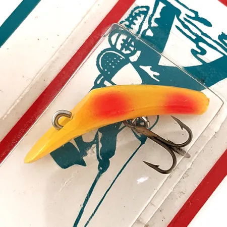 Kmart Kresge #318 Uistelu-uistin, Yellow / Red, 2.5g, Vintage, #11828