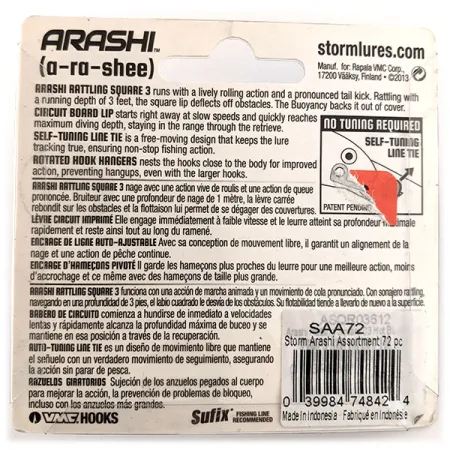 Storm Arashi Rattling Square 3 Vaappu, Blue Back Shad, 14g, #11952