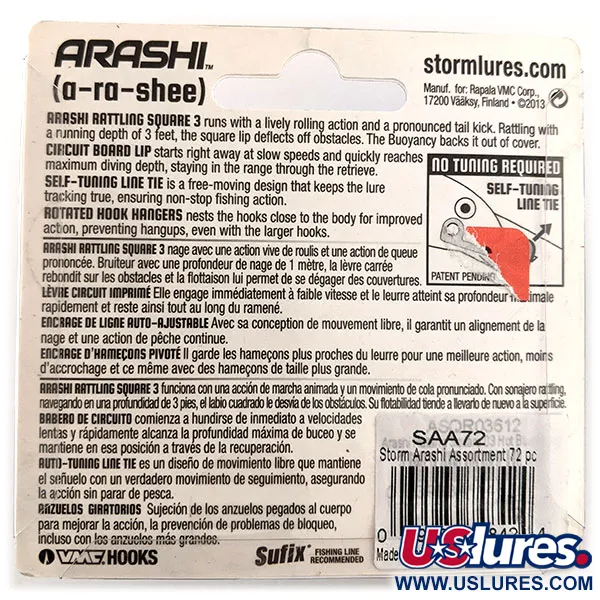 Storm Arashi Rattling Square 3 Vaappu, Blue Back Shad, 14g, #11952