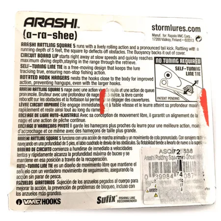 Storm Arashi Rattling Square 5 Vaappu, Ghost, 18g, Self-Tuning, #11953