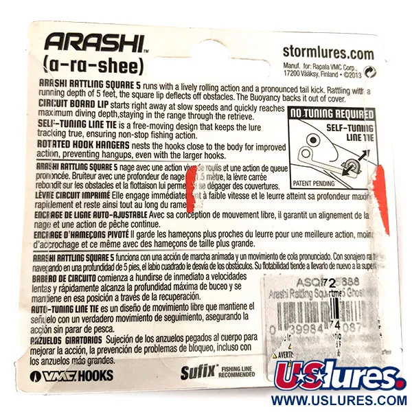 Storm Arashi Rattling Square 5 Vaappu, Ghost, 18g, Self-Tuning, #11953