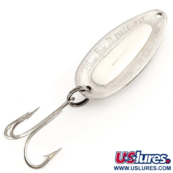 Blue Fox Pixee Lusikka, Vasaroitu nikkeli / Valkoinen, 14g, Mäti, #12317