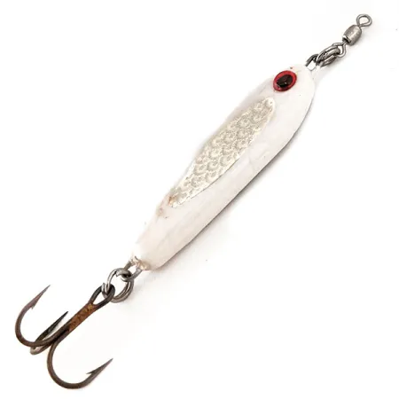 Bubba-Baits Zig Zag Spoon Jig Lure Pystypilkki, Valkoinen/Hopea, 21g, #12571