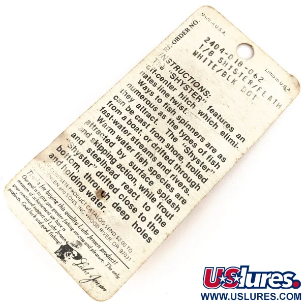 Luhr Jensen Shyster Lippa, Nikkeli/Valkoinen, 3.5g, Höyhenkoukku, #12689