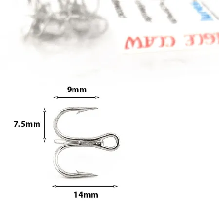 Eagle Claw 957, Nikkeli, Koko #8, Kolmihaarakoukku #12805