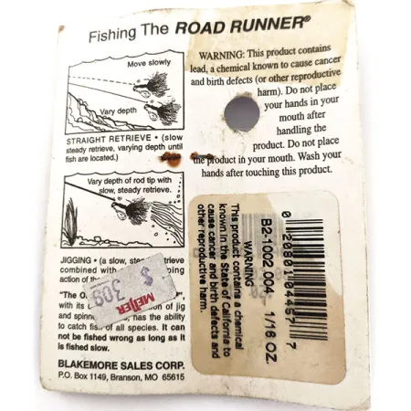 Blakemore Baits Road Runner Marabou Jig, Musta, 3.5g, Underspin, #12896