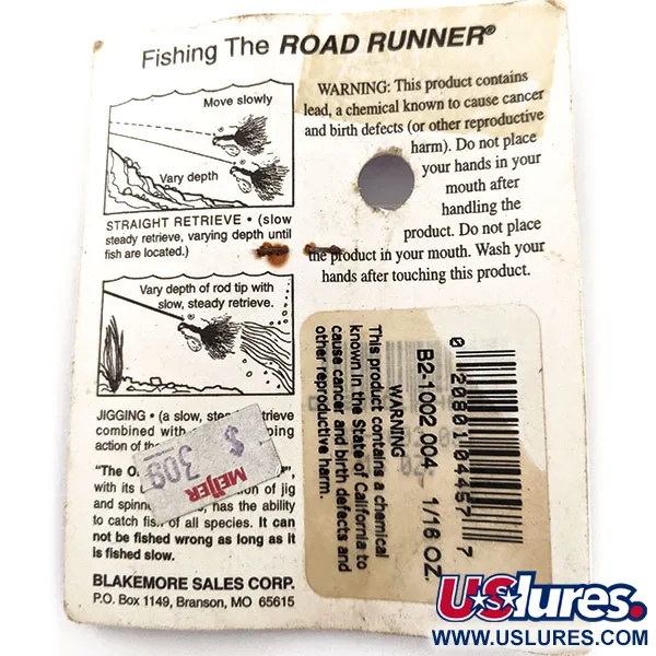 Blakemore Baits Road Runner Marabou Jig, Musta, 3.5g, Underspin, #12896