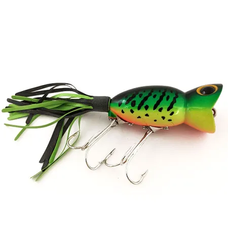 Fred Arbogast Hula Popper Pintaviehe, Fire Tiger, 14g, #12918