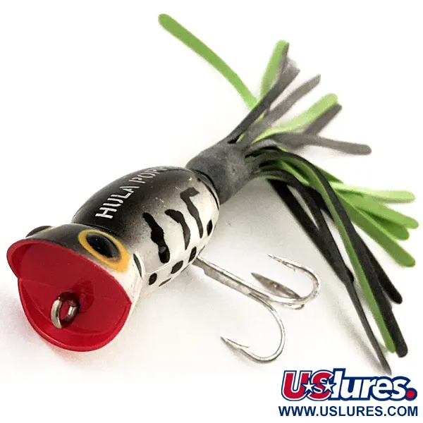 Fred Arbogast Hula Popper Pintaviehe, White Tiger, 3g, Hula-hame, #12928