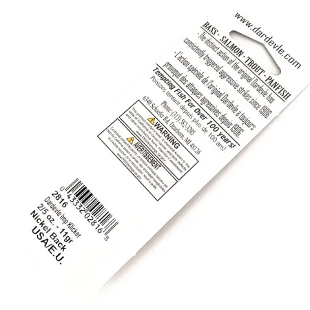 Dardevle Imp Klicker Lusikka, Puna/Valko/Nikkeli, 11g, Äänilevyt, #13016