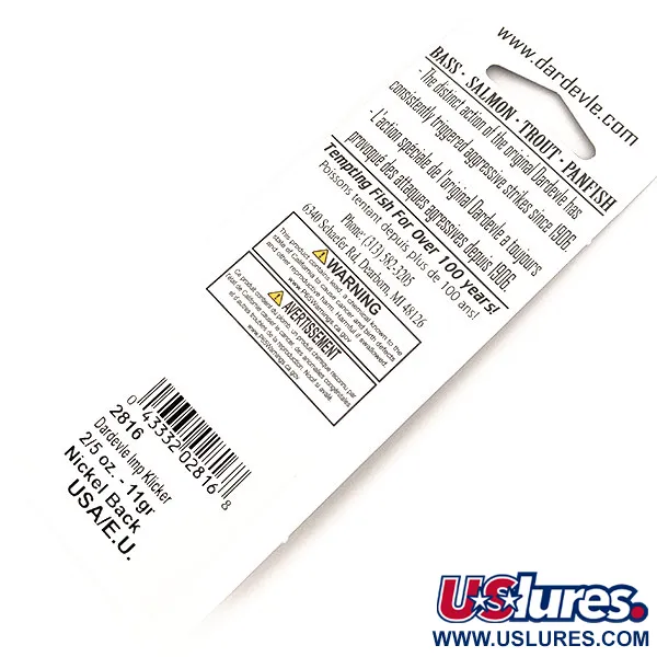 Dardevle Imp Klicker Lusikka, Puna/Valko/Nikkeli, 11g, Äänilevyt, #13016