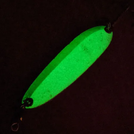 Luhr Jensen Krocodile Die #3 Glow Lusikka, Valkoinen/Vihreä, 14g, #13110