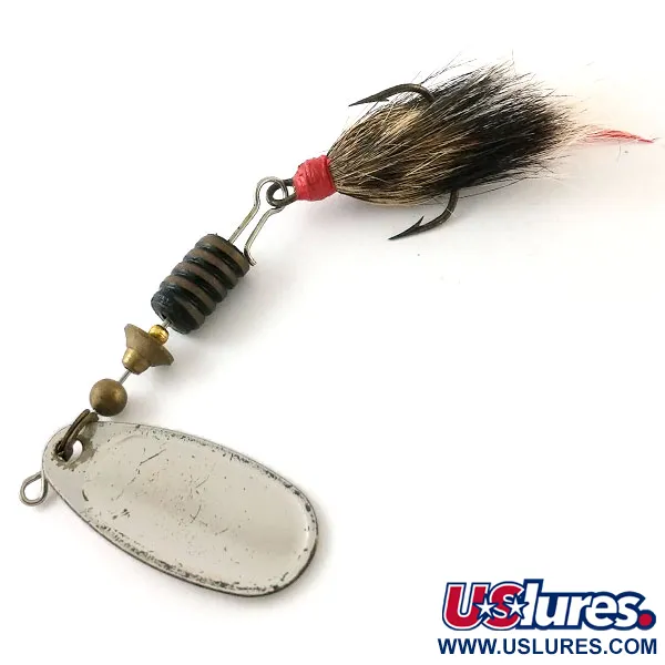 Mepps Comet 3 Dressed Lippa, Hopea, 6,5g, Vintage 1960-luku, #13278