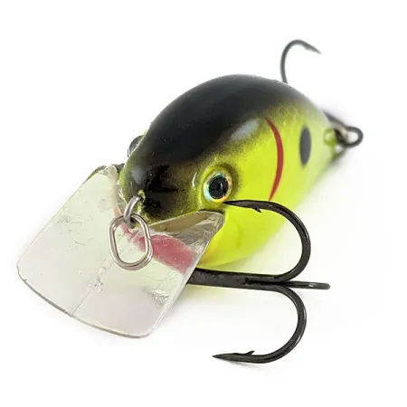 Strike King KVD 1.5 Silent square bill, Black Back/Chartreuse, 12g, vaappu #17678