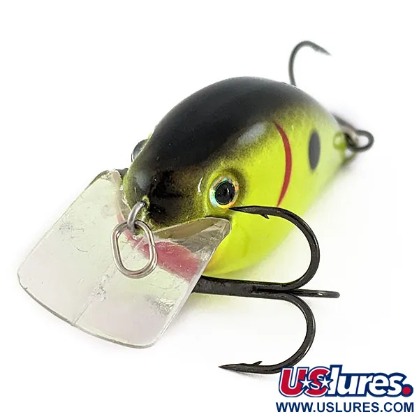 Strike King KVD 1.5 Silent square bill, Black Back/Chartreuse, 12g, vaappu #17678