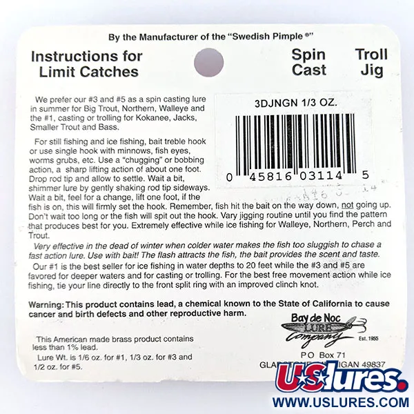 Bay de Noc Do-Jigger 3, Nikkeli/Vihreä, 9g, lusikkauistin #17835