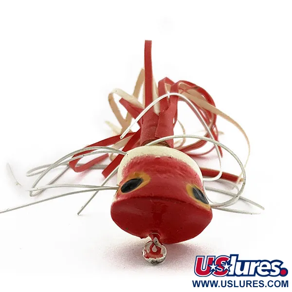 Fred Arbogast Hula Popper, 2,5g, puna-valkoinen, pintaviehe #18911