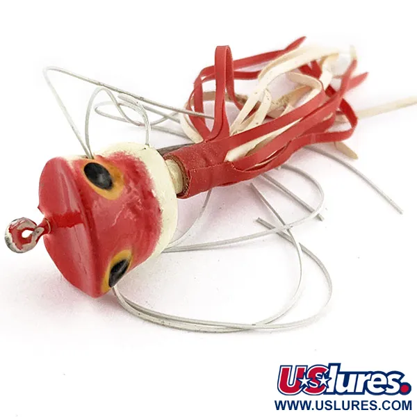 Fred Arbogast Hula Popper, 2,5g, puna-valkoinen, pintaviehe #18911