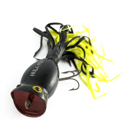 Fred Arbogast Hula Popper, 8g Musta, Pintaviehe #21834