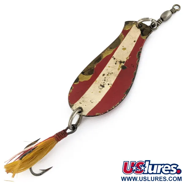 South Bend Spoon-Oreno, 14 g, puna-valkoinen/messinki, lusikkauistin #22603