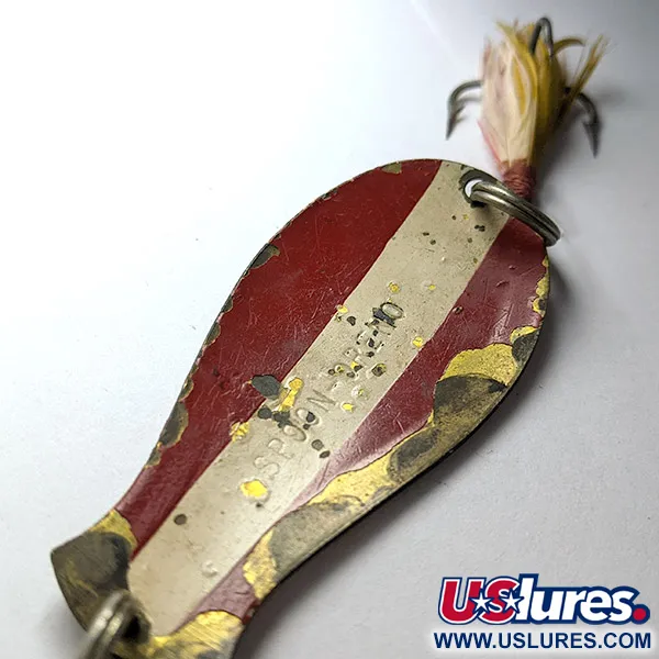 South Bend Spoon-Oreno, 14 g, puna-valkoinen/messinki, lusikkauistin #22603