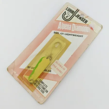 Luhr Jensen Alpena Diamond #31 Glow, 4g, Glo-Flo Green stripe, lusikkauistin #24265