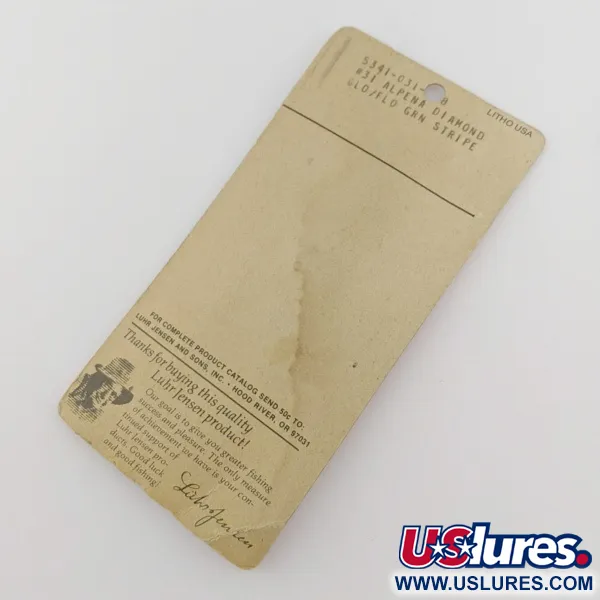 Luhr Jensen Alpena Diamond #31 Glow, 4g, Glo-Flo Green stripe, lusikkauistin #24265