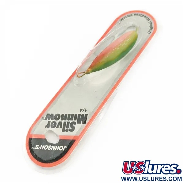 Johnson Silver Minnow Weedless, 21g, Vihreä/Oranssi/Nikkeli, lusikkauistin #24267